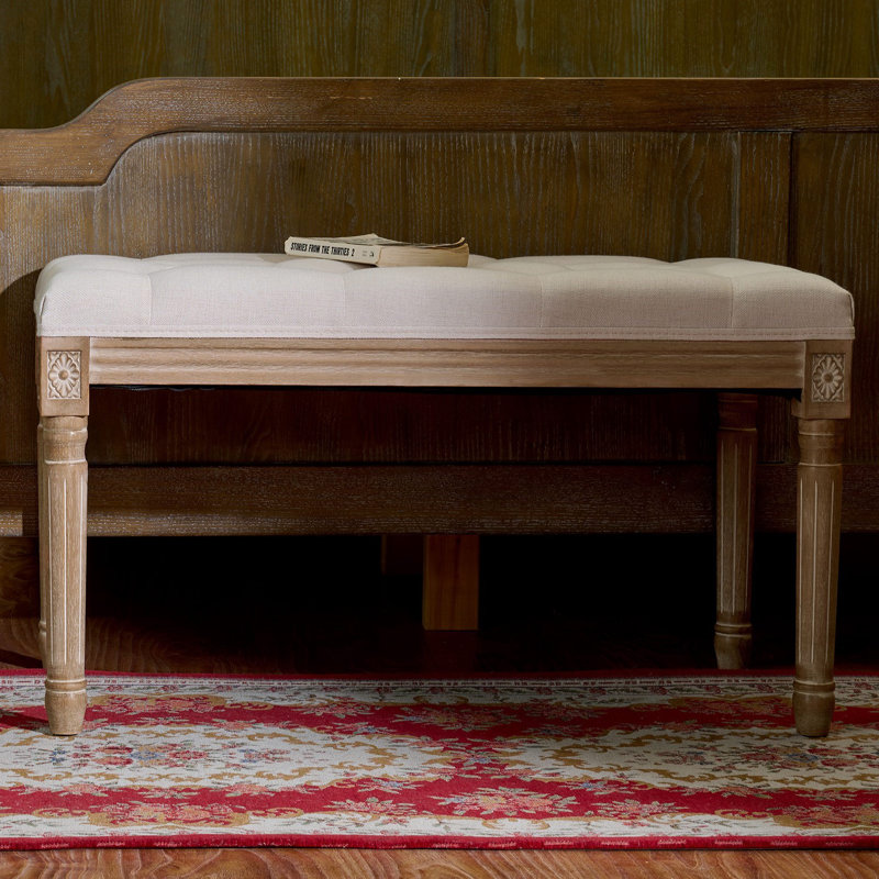 Banc rembourré Chagford, Beige, H 18,5 po x l 31,5 po x P 15,7 po