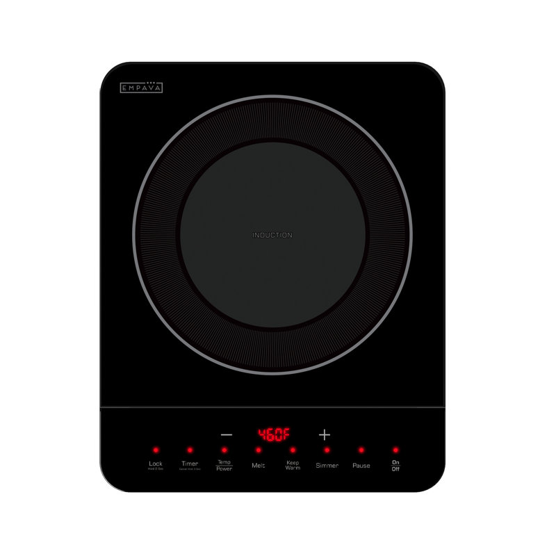 Empava 11-in Portable Single Heating Element, 1800-W, Countertop, Induction Cooktop, Black 120-V