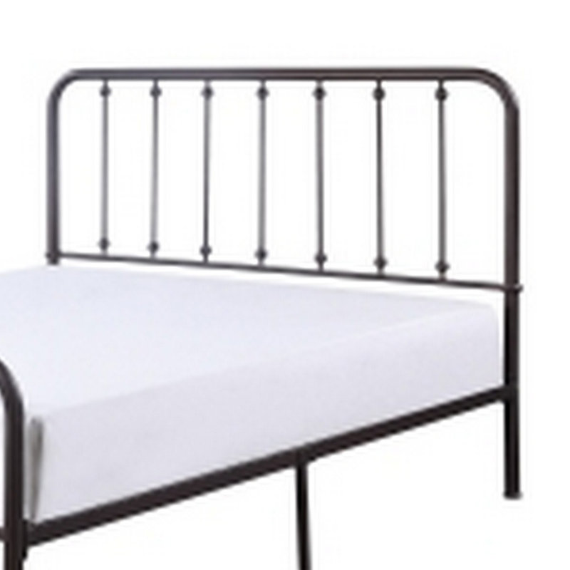 Lueras Metal Spindle Bed, Dark Bronze, Queen