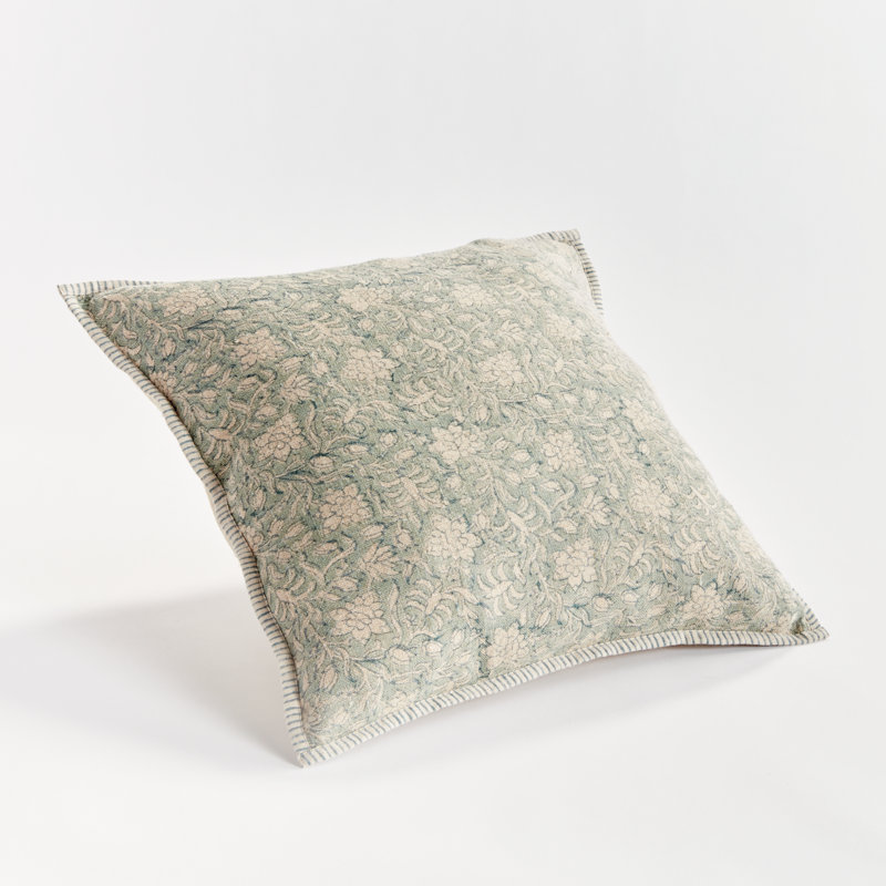 Henriellas European Flax Fiber Throw Square Pillow Cover & Insert, Navy