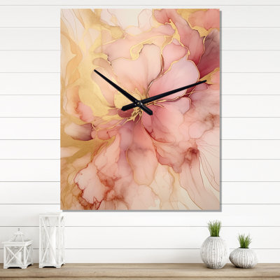 Horloge murale abstraite rose
