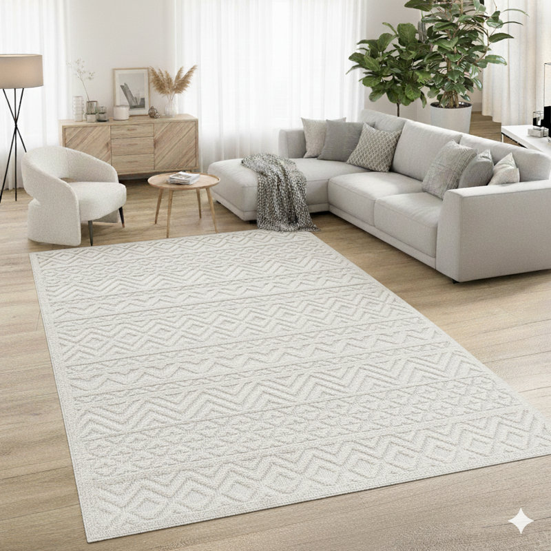 Tapis intérieur / extérieur en polypropylène tissé à la machine Ashdown, Rectangle 4 pi x 3 pi 11 po