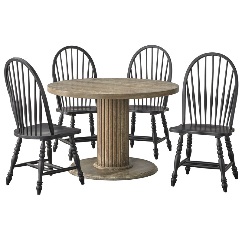 Currier Dining Set, 5 Pieces: Table, 4 Chairs