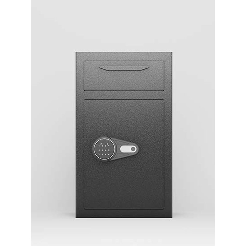 Secure Safe Box With Concealed Hinges And Prying Baffle Solid Security Front Drop Function