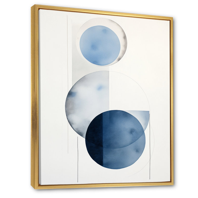 Circular Simplicity aquarelle en bleu rétro I - impressions d'art géométriques modernes, H 32 po x l 24 po