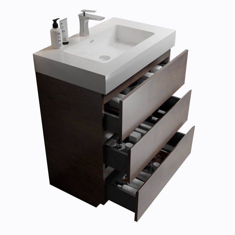 Meuble-lavabo sur pied simple avec plateau 29,9 Makia