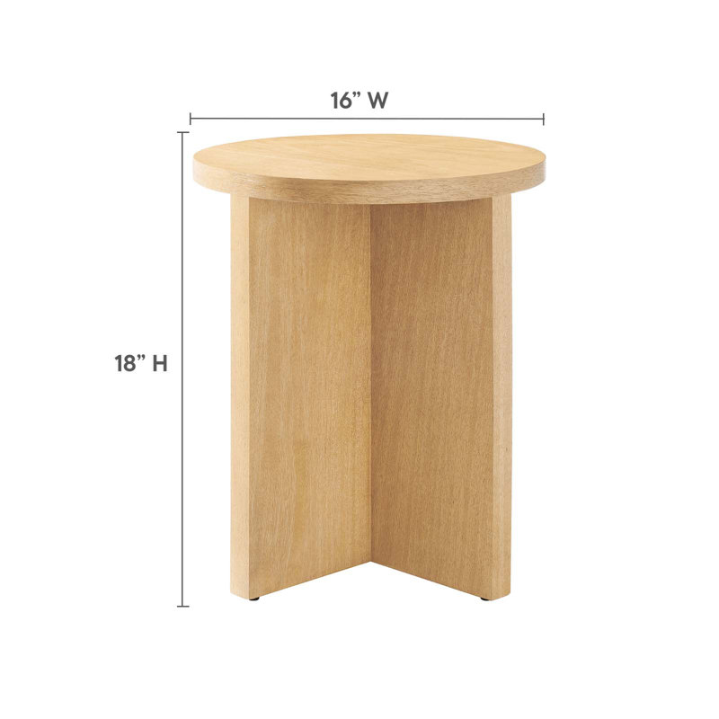 Silas Round Mango Wood Side Table In Natural, Natural Wood