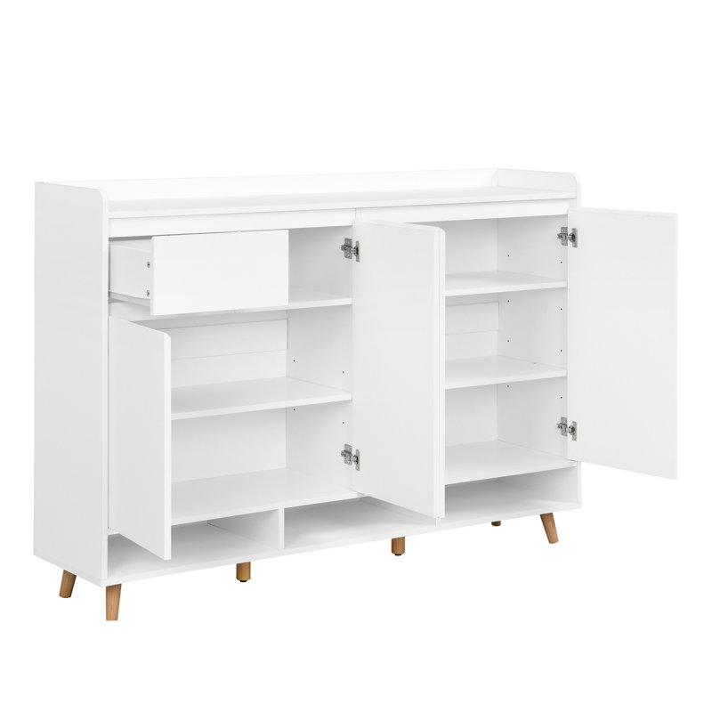 Meuble à chaussures élégant et contemporain avec tablettes réglables, organisateur minimaliste pour la maison