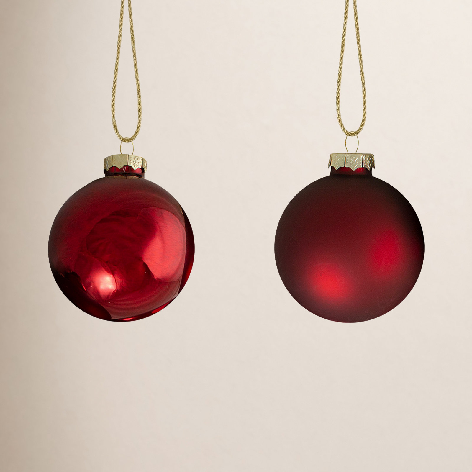 3" Glass Bauble, Burgundy