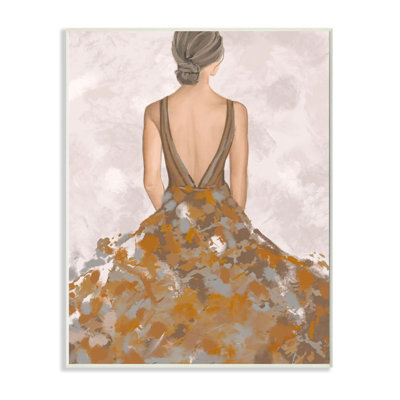 " Ballerina Woman Brown Grey Painting "