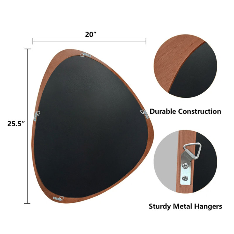 Natural Pine Asymmetrical Wall Mirror, 22" x 28"