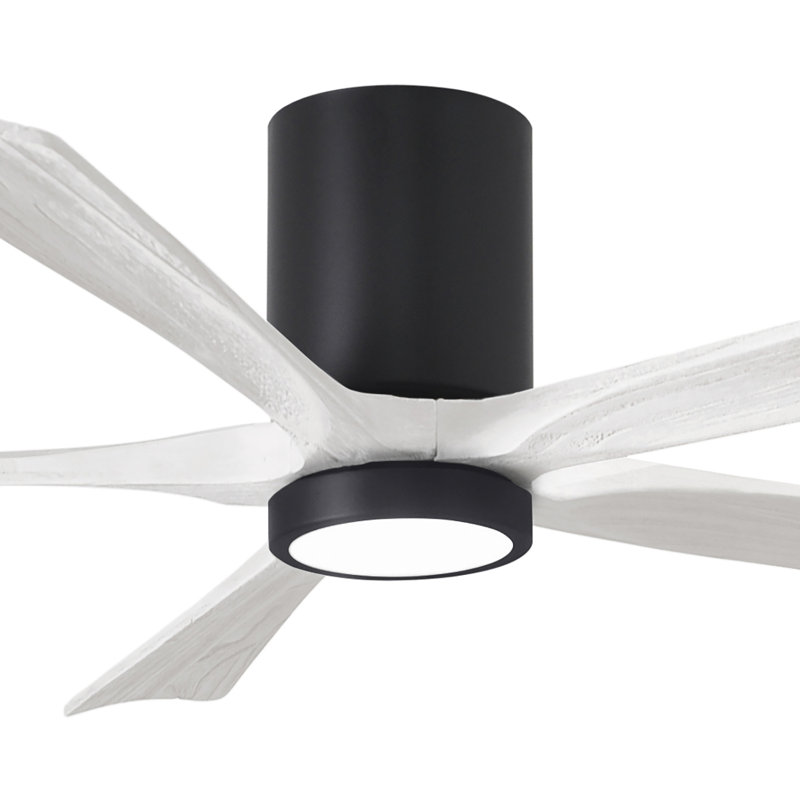 Irene 5 - Blade LED Ceiling Fan with Light Kit Included, Matte Black, Matte White, 60"
