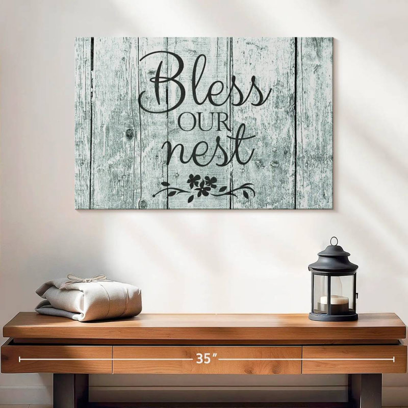 Plaque murale «Bless our Nest», H 16 po x l 24 po