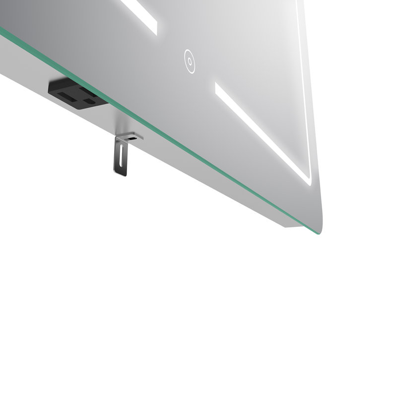 Metal Flat Wall Mirror with Shelves