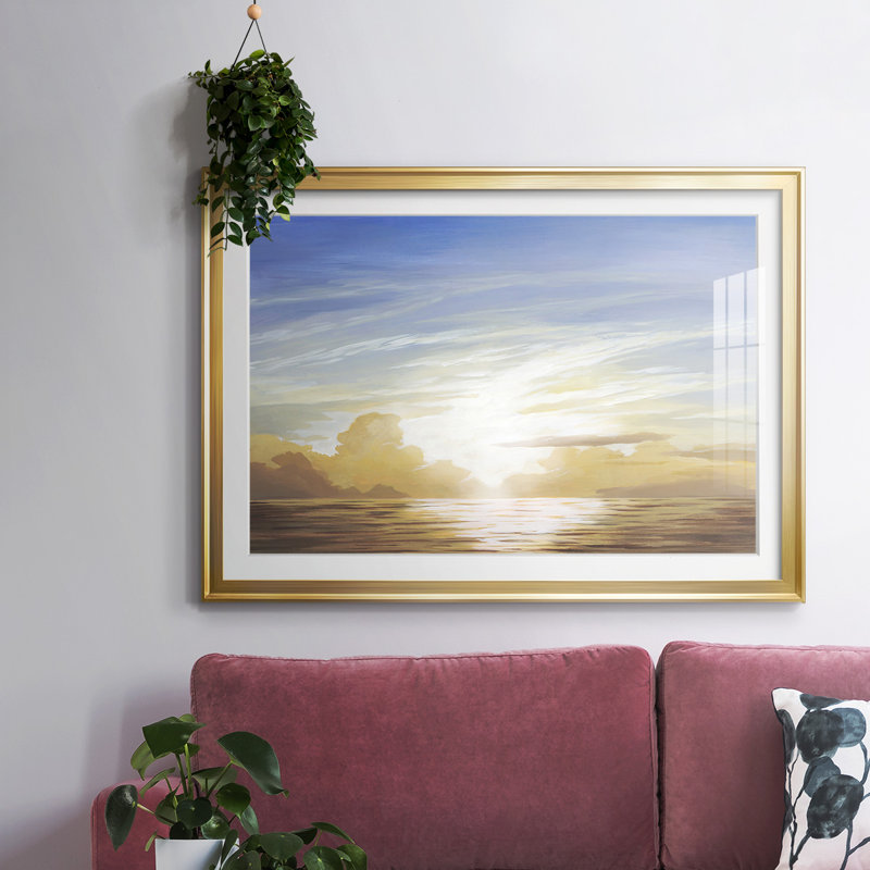 «Luminous Waters III», reproduction d'art encadrée, H 30 po x l 44 po x P 1,5 po, Or