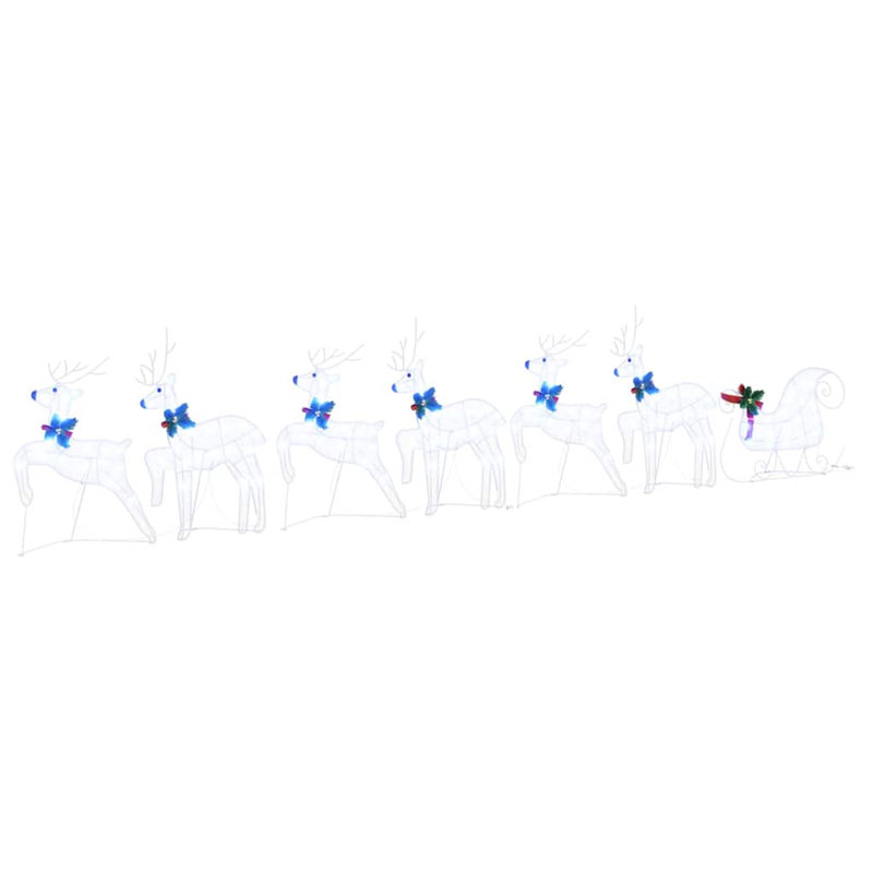 vidaXL LED Reindeers Fabric, White