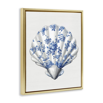 Funky Toile Seashell Floating Frame, design by Lettered and Lined
