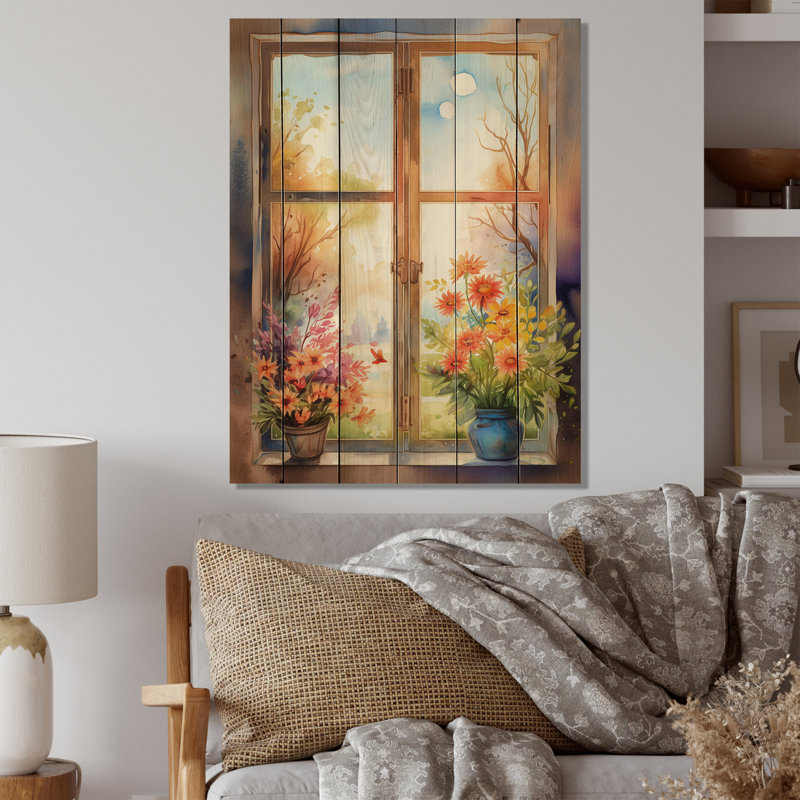 " Nature'S Floral Window Display II ", 20'' H x 10'' W x 0.78'' D