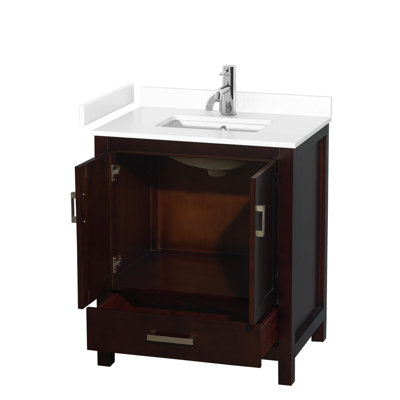 Sheffield Freestanding Single Bathroom Vanity with Marble Top
