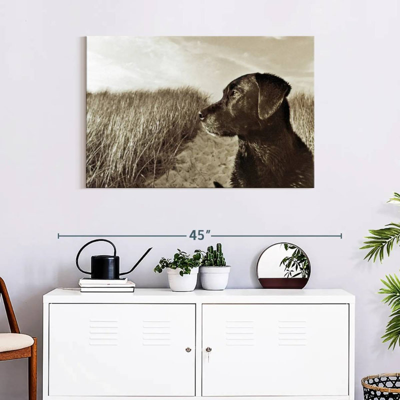 Black Lab At The Beach, 24" H x 36" W