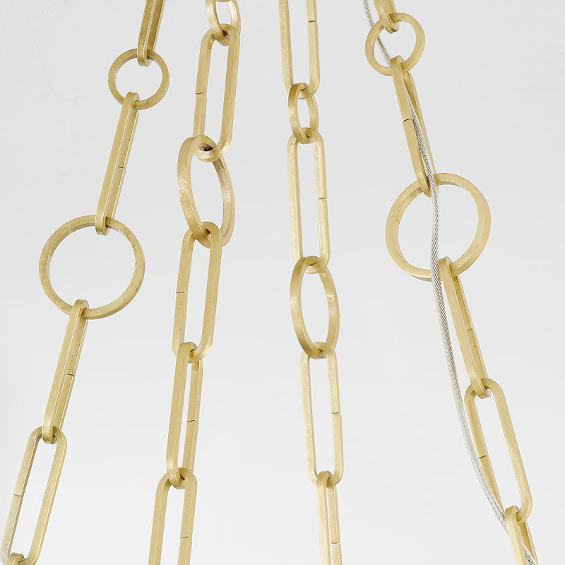 KIRBY 1 LIGHT CHANDELIER, Aged Brass, 3.5" H x 20" W x 20" D