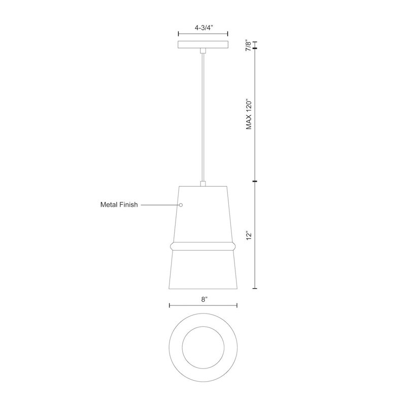 Castor 12" White and Brushed Nickel Aluminum Pendant Light