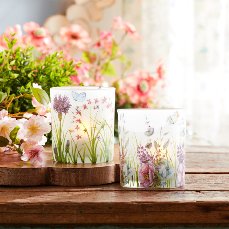 Floral Butterfly Votive Candle Holder