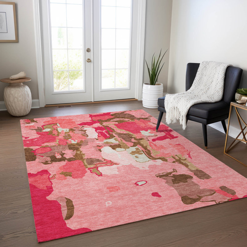 Tapis orange intérieur / extérieur lavable Myza , 5' x 7'6"