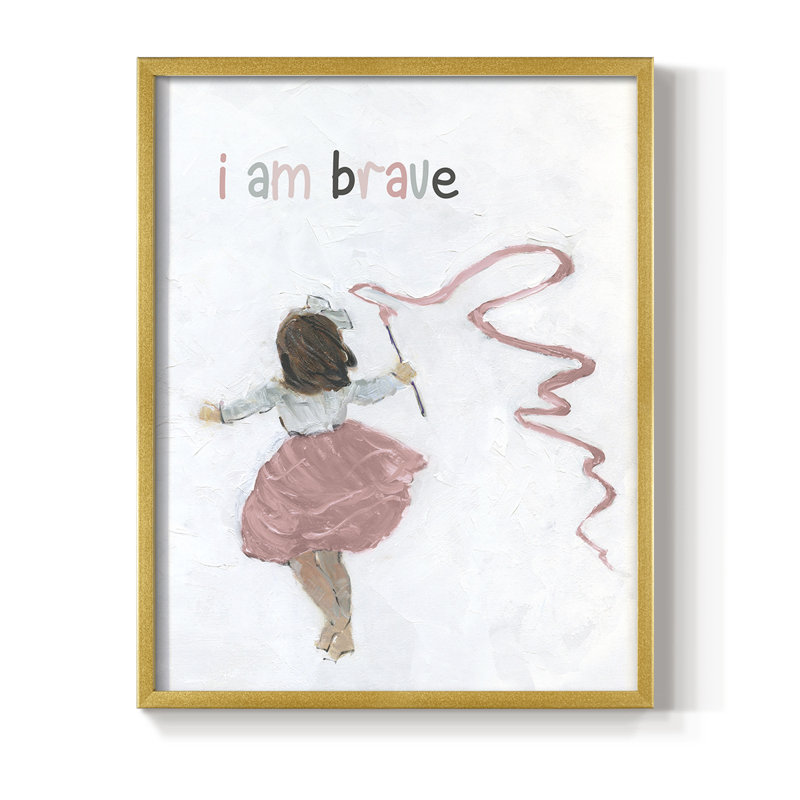 «Girl Catching Wind», reproduction encadrée - bois massif, H 30 po x l 24 po, Doré