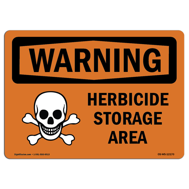 Enseigne en aluminium 12 x 18 Herbicide, H 18 po x l 24 po x P 0,1 po