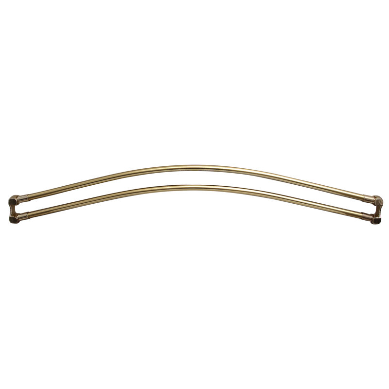 Double tringle à rideau de douche courbée réglable double L 60 po, Laiton poli