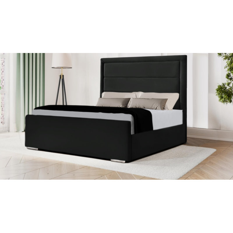 Cheznie Upholstered Bed, Super King - 180 x 200 cm, Black