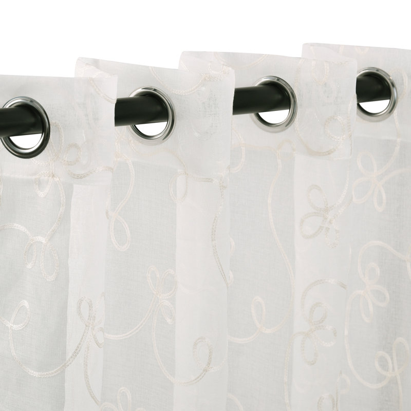 Titine Sheer Curtain Pair, Ivory, 42" W x 96" L