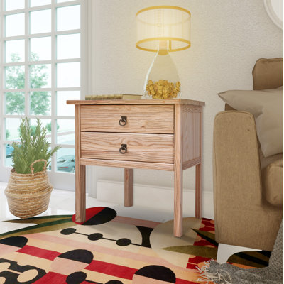 Adeola 54cm W Solid Wood Bedside Table