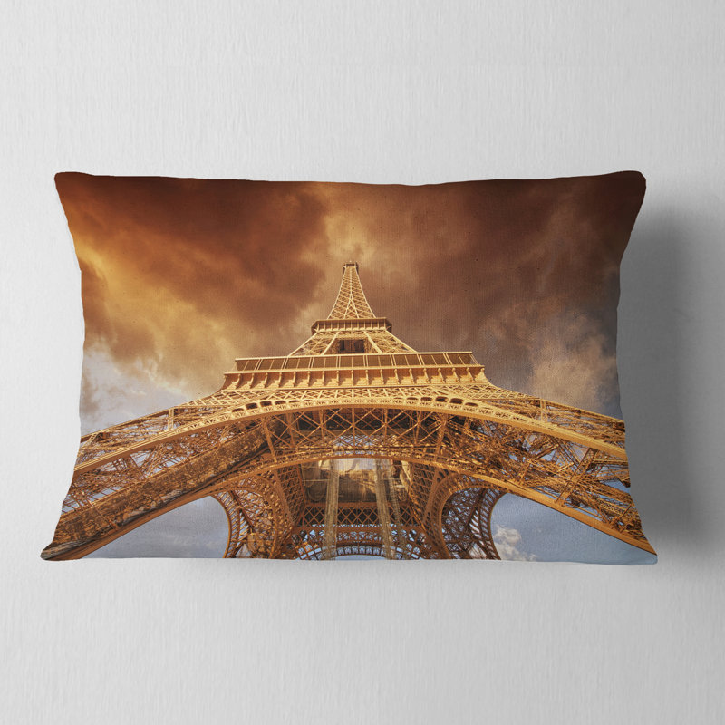 Oreiller de la belle vue de la tour de paris eiffel, Rectangle 12" x 20"