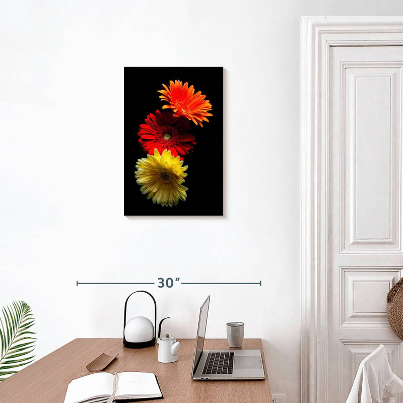 Harnek Three Luminuous Daises, 24" H x 16" W