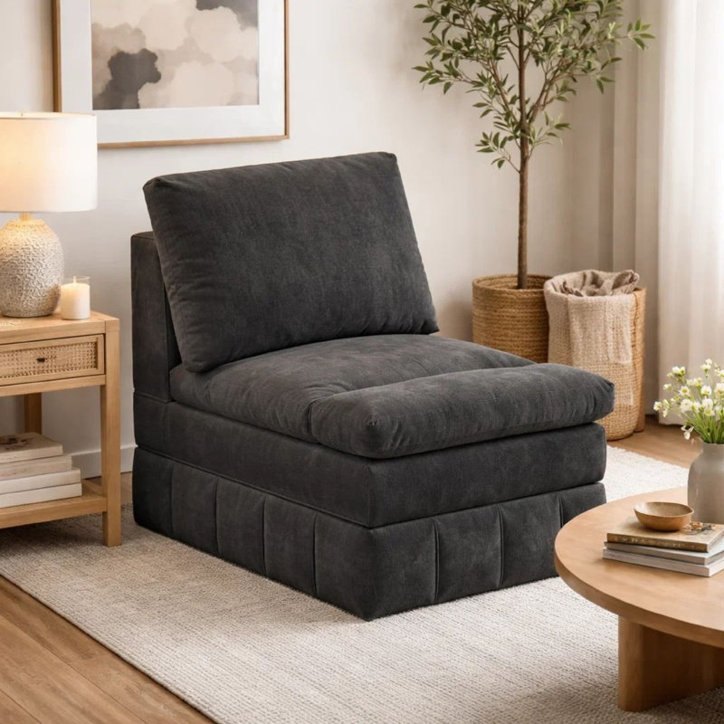 Fauteuil de chambre l 32,75 po Seeram, Gris foncé