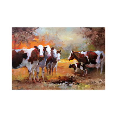 Calf 1 Piece Wrapped Canvas Painting