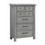 Commode haute Daisy, placage de manguier gris, 7 tiroirs, boutons bronze