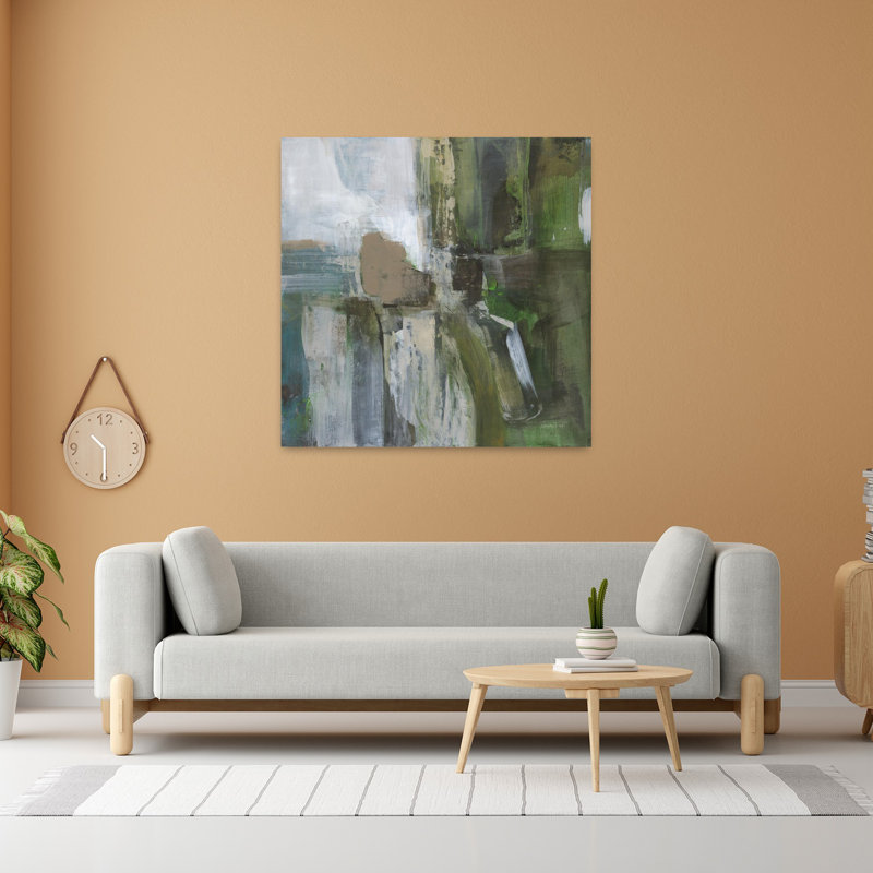 «Contemporary Forest Feel I» avec art bleu abstrait, H 48 po x l 48 po