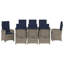 8 - Person Patio Dining Set Rectangular Table-1096183049