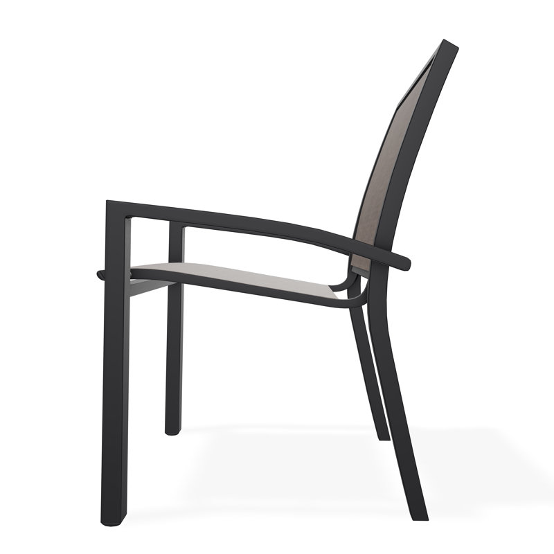 Kendall Outdoor Dining Chair, Black, Mocha Sunbrella®