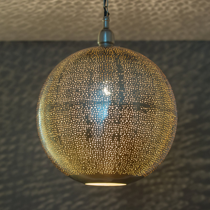 Itzel 1 - Light Nickel Inside Gold Sphere Pendant