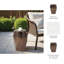 Tabouret de jardin décoratif en céramique à facettes moderne pour le salon et la maison - Décoration extérieure artistique pour la terrasse ou le jardin - 20 po, bronze