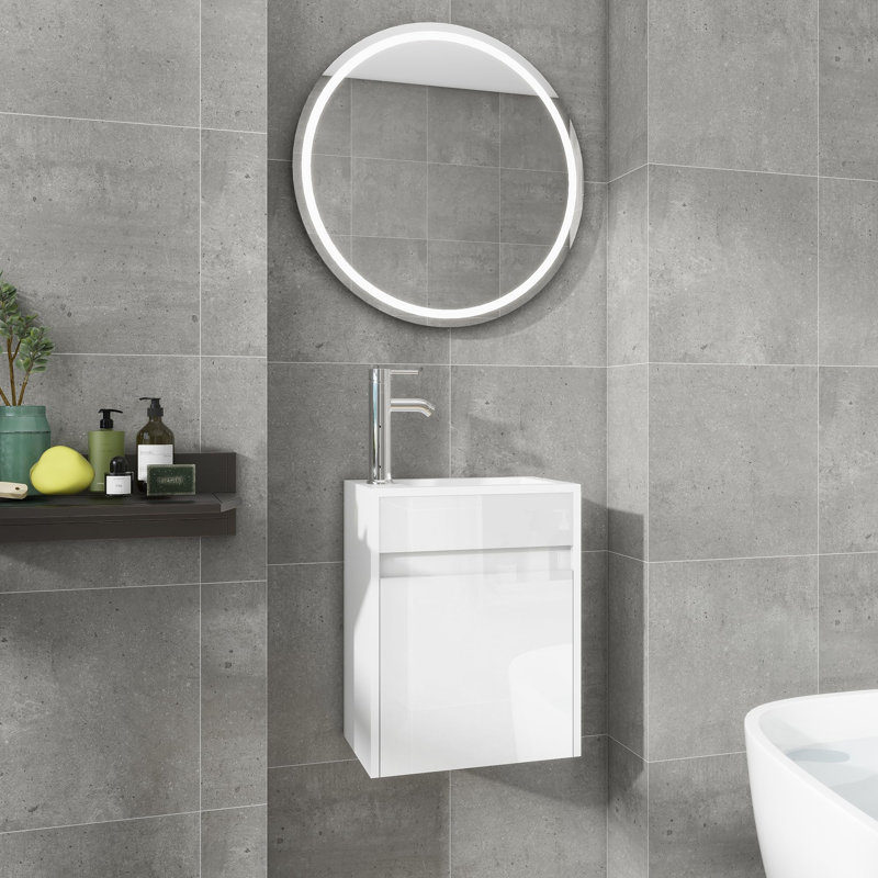 40.5mm Single Bathroom Vanity with Basin, White