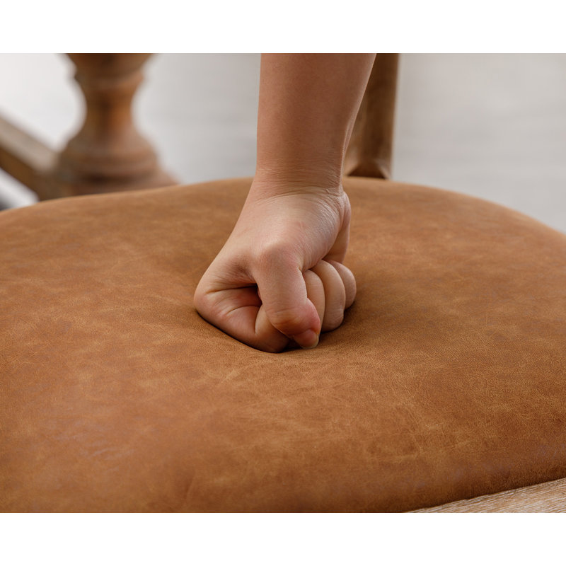 Chaise d'appoint à dossier solide Ayman, Brun