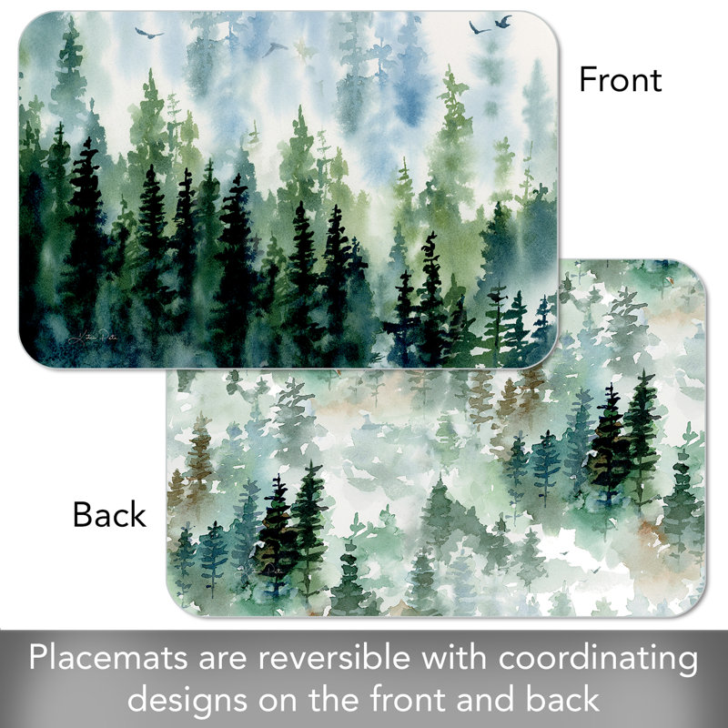 Tree Line 4-Pack Reversible Easy Care Placemats