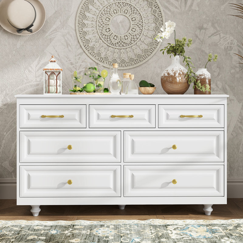 7-Drawer Dresser with 2 Size Drawers for Bedroom, Living Room