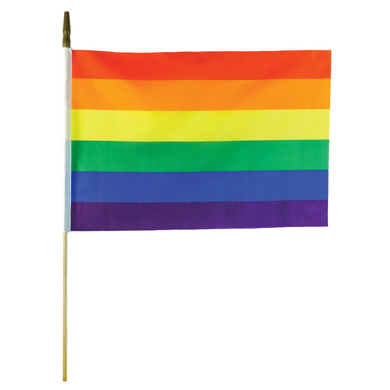 Drapeau imprimé à main arc-en-ciel, H 25 po x l 18 po