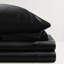 Drap-housse luxueux 7 pièces en satin noir très grand luxe
